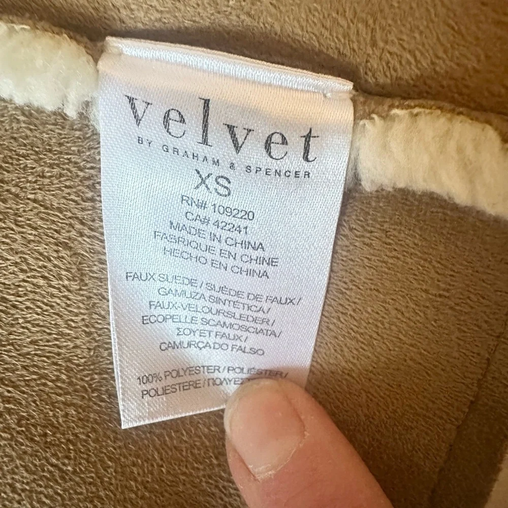 Velvet by Graham & Spencer Faux Suede Shearling Draped Lined Reversible Vest